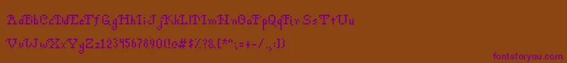 Czcionka PohPixels – fioletowe czcionki na brązowym tle