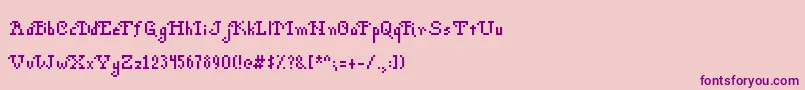 PohPixels-fontti – violetit fontit vaaleanpunaisella taustalla
