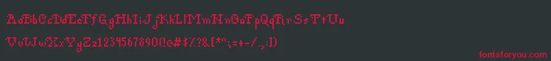 フォントPohPixels – 黒い背景に赤い文字
