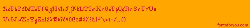 PohPixels-fontti – punaiset fontit oranssilla taustalla