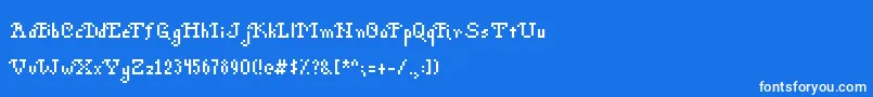 Czcionka PohPixels – białe czcionki na niebieskim tle