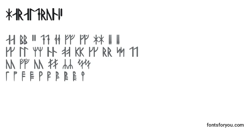 A fonte Haraldrunic – alfabeto, números, caracteres especiais