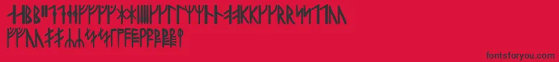 Haraldrunic Font – Black Fonts on Red Background