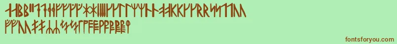 Haraldrunic Font – Brown Fonts on Green Background