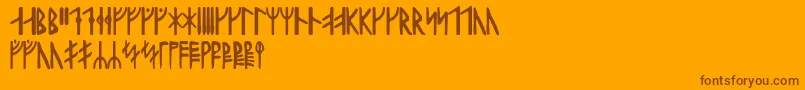Haraldrunic Font – Brown Fonts on Orange Background