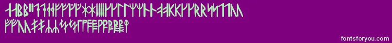 Haraldrunic Font – Green Fonts on Purple Background