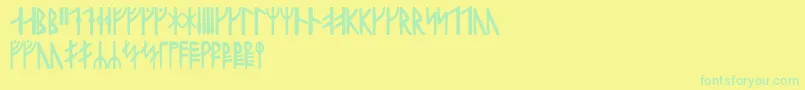 Haraldrunic Font – Green Fonts on Yellow Background