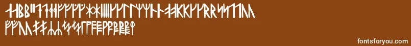 フォントHaraldrunic – 茶色の背景に白い文字