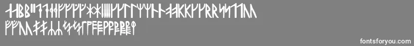 フォントHaraldrunic – 灰色の背景に白い文字