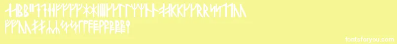 Haraldrunic Font – White Fonts on Yellow Background