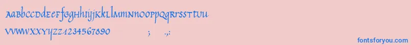 CalligraphyUnicase Font – Blue Fonts on Pink Background