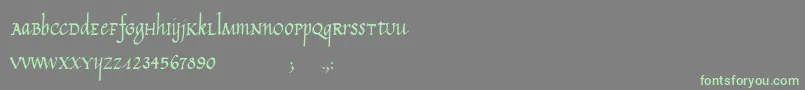 CalligraphyUnicase-Schriftart – Grüne Schriften auf grauem Hintergrund