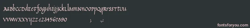 fuente CalligraphyUnicase – Fuentes Rosadas Sobre Fondo Negro