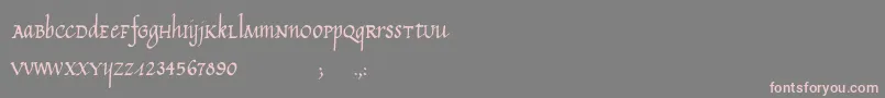 fuente CalligraphyUnicase – Fuentes Rosadas Sobre Fondo Gris