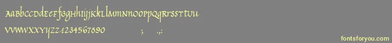 CalligraphyUnicase-Schriftart – Gelbe Schriften auf grauem Hintergrund