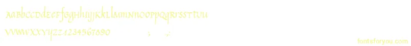 フォントCalligraphyUnicase – 黄色のフォント