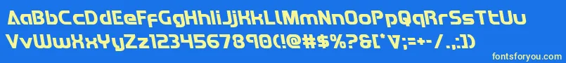 Redlineleft Font – Yellow Fonts on Blue Background