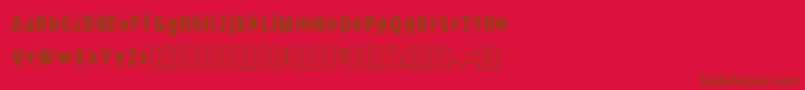 KroyfontRegular-Schriftart – Braune Schriften auf rotem Hintergrund