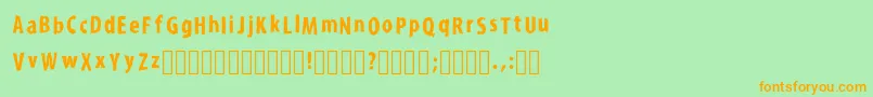 KroyfontRegular-Schriftart – Orangefarbene Schriften auf grünem Hintergrund