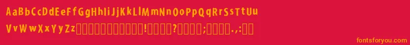 KroyfontRegular-Schriftart – Orangefarbene Schriften auf rotem Hintergrund
