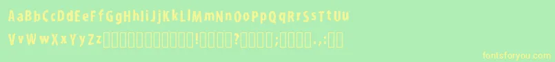 KroyfontRegular-Schriftart – Gelbe Schriften auf grünem Hintergrund