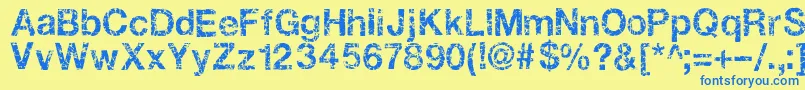 Gastada ffy Font – Blue Fonts on Yellow Background