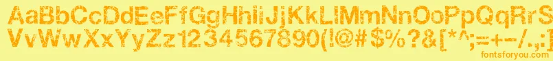 Gastada ffy Font – Orange Fonts on Yellow Background