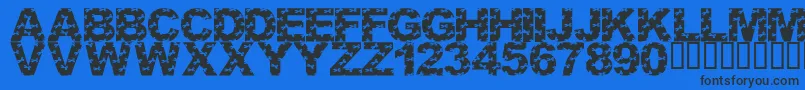 LmsCutItOut Font – Black Fonts on Blue Background