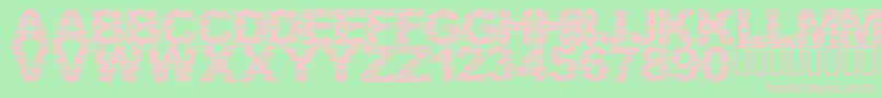 LmsCutItOut-Schriftart – Rosa Schriften auf grünem Hintergrund