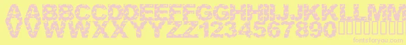 LmsCutItOut Font – Pink Fonts on Yellow Background