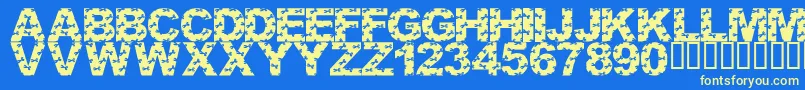 LmsCutItOut Font – Yellow Fonts on Blue Background