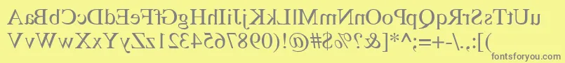 フォントDabbington – 黄色の背景に灰色の文字