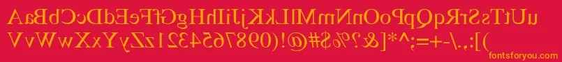 フォントDabbington – 赤い背景にオレンジの文字