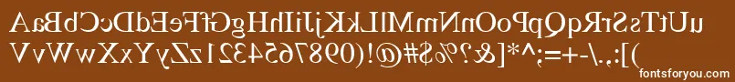 フォントDabbington – 茶色の背景に白い文字