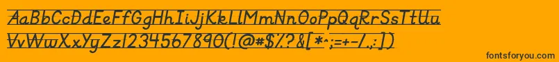 Kgprimaryitalicslined Font – Black Fonts on Orange Background