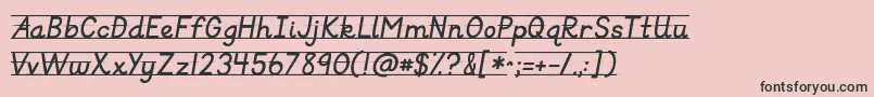 Шрифт Kgprimaryitalicslined – чёрные шрифты на розовом фоне