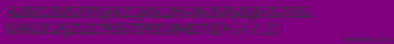 Kgprimaryitalicslined-Schriftart – Schwarze Schriften auf violettem Hintergrund