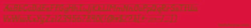Kgprimaryitalicslined-Schriftart – Braune Schriften auf rotem Hintergrund