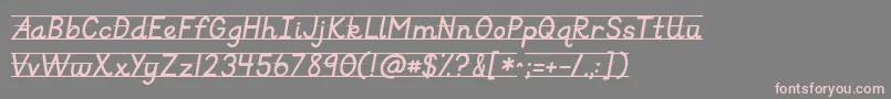Kgprimaryitalicslined Font – Pink Fonts on Gray Background