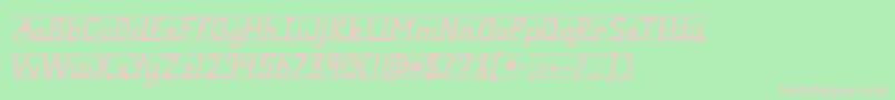 Kgprimaryitalicslined-fontti – vaaleanpunaiset fontit vihreällä taustalla