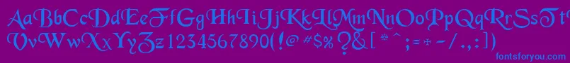 Merced Font – Blue Fonts on Purple Background
