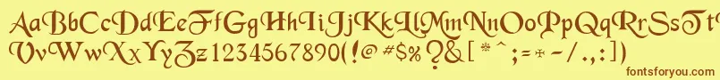 Merced Font – Brown Fonts on Yellow Background