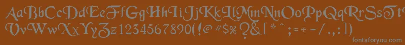 Merced-fontti – harmaat kirjasimet ruskealla taustalla