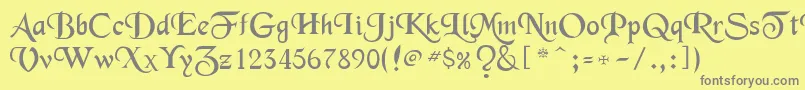 フォントMerced – 黄色の背景に灰色の文字