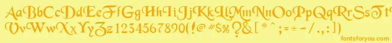 Merced Font – Orange Fonts on Yellow Background