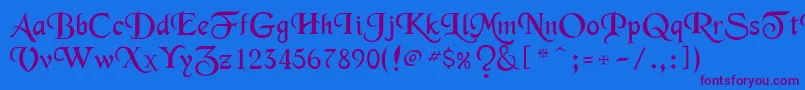 Merced Font – Purple Fonts on Blue Background