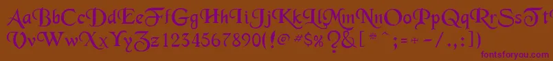 Merced Font – Purple Fonts on Brown Background