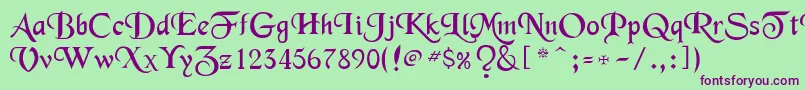 Merced Font – Purple Fonts on Green Background