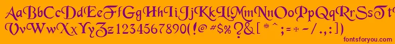 Merced Font – Purple Fonts on Orange Background