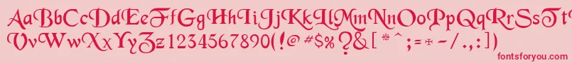 Merced Font – Red Fonts on Pink Background